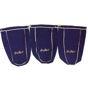 Bundle of 3 Purple Crown Royal Bags - LARGE Fits 1 L and 1.75 L - New